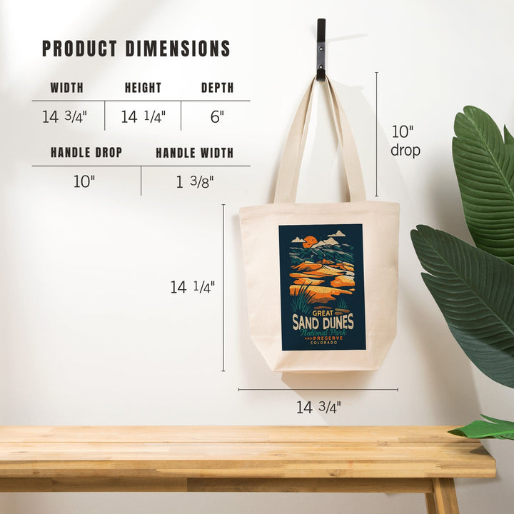Colorado, Great Sand Dunes National Park and Preserve, Distressed, Tote Bag Totes Lantern Press 