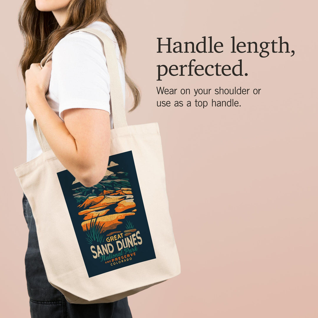 Colorado, Great Sand Dunes National Park and Preserve, Distressed, Tote Bag Totes Lantern Press 