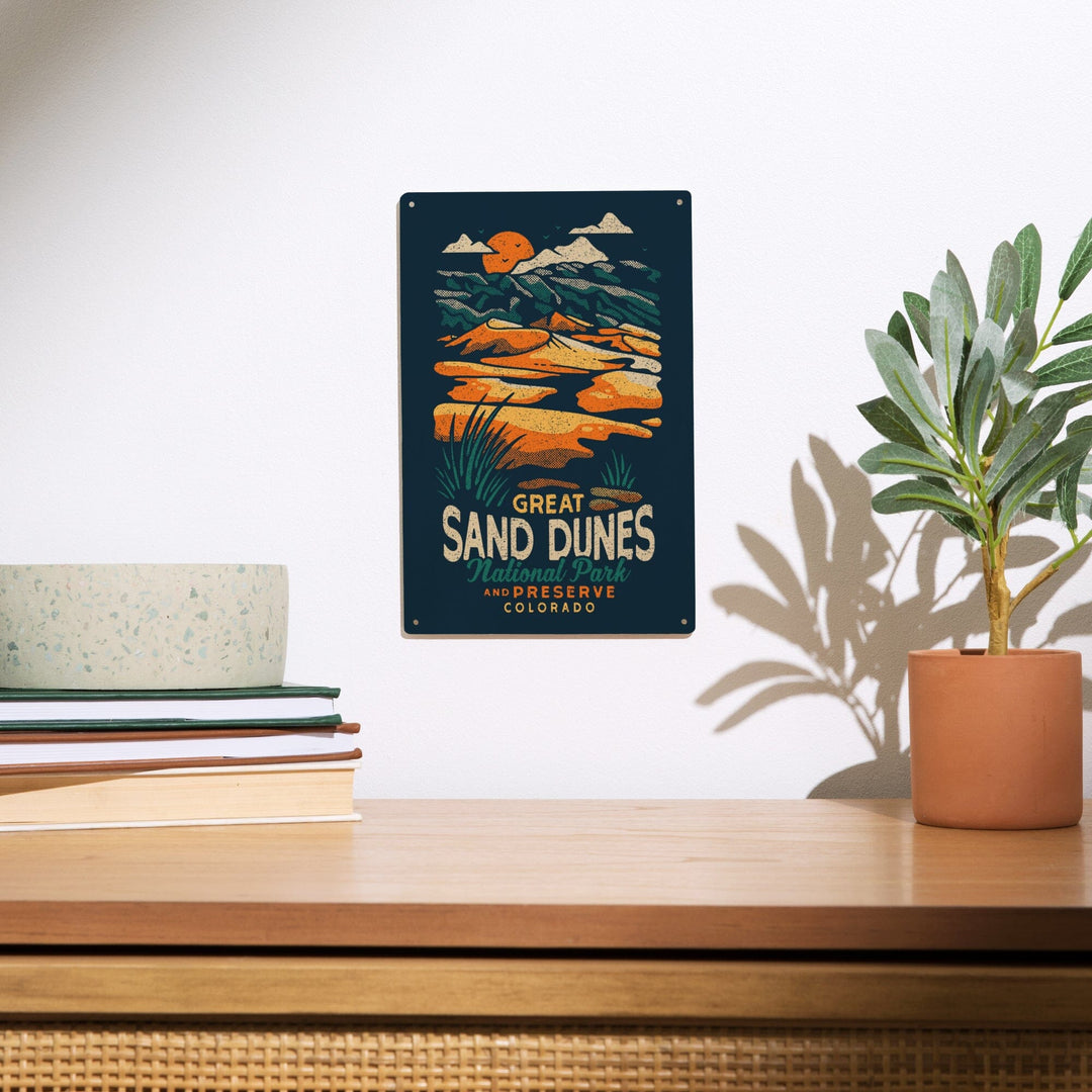 Colorado, Great Sand Dunes National Park and Preserve, Distressed, Wood Signs and Postcards Wood Lantern Press 