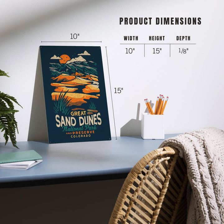 Colorado, Great Sand Dunes National Park and Preserve, Distressed, Wood Signs and Postcards Wood Lantern Press 