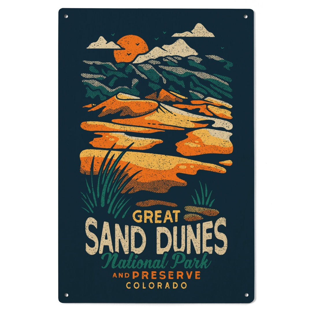 Colorado, Great Sand Dunes National Park and Preserve, Distressed, Wood Signs and Postcards Wood Lantern Press 