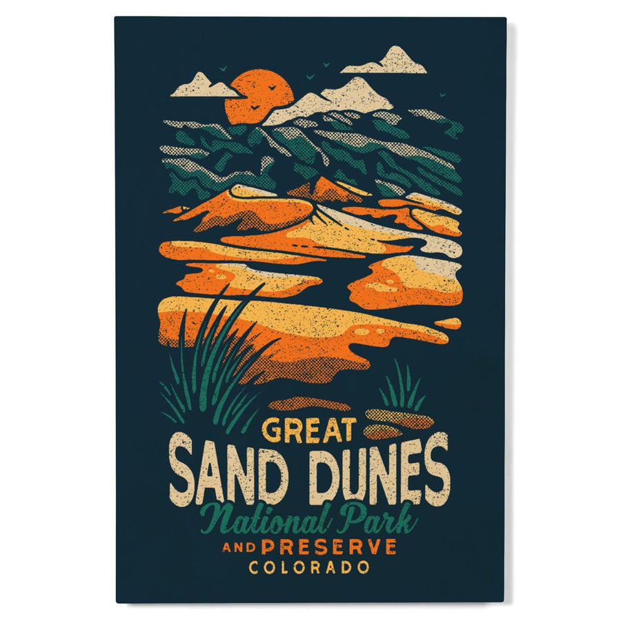Colorado, Great Sand Dunes National Park and Preserve, Distressed, Wood Signs and Postcards Wood Lantern Press 
