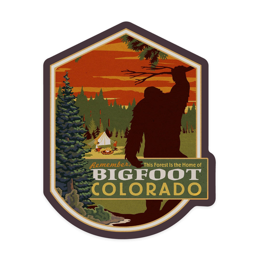 Colorado, Home of Bigfoot, Contour, Vinyl Sticker Sticker Lantern Press 