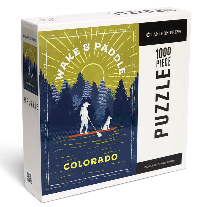 Colorado, Lake Life Series, Wake and Paddle, Landscape with Trees, Jigsaw Puzzle Puzzle Lantern Press 