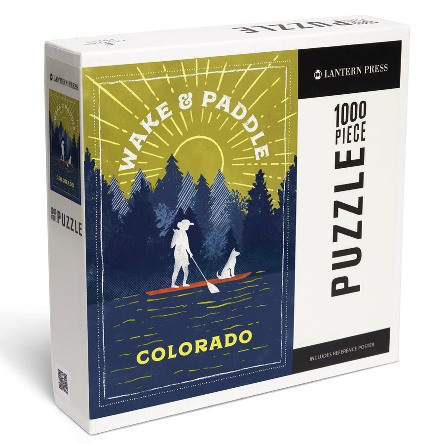 Colorado, Lake Life Series, Wake and Paddle, Landscape with Trees, Jigsaw Puzzle Puzzle Lantern Press 