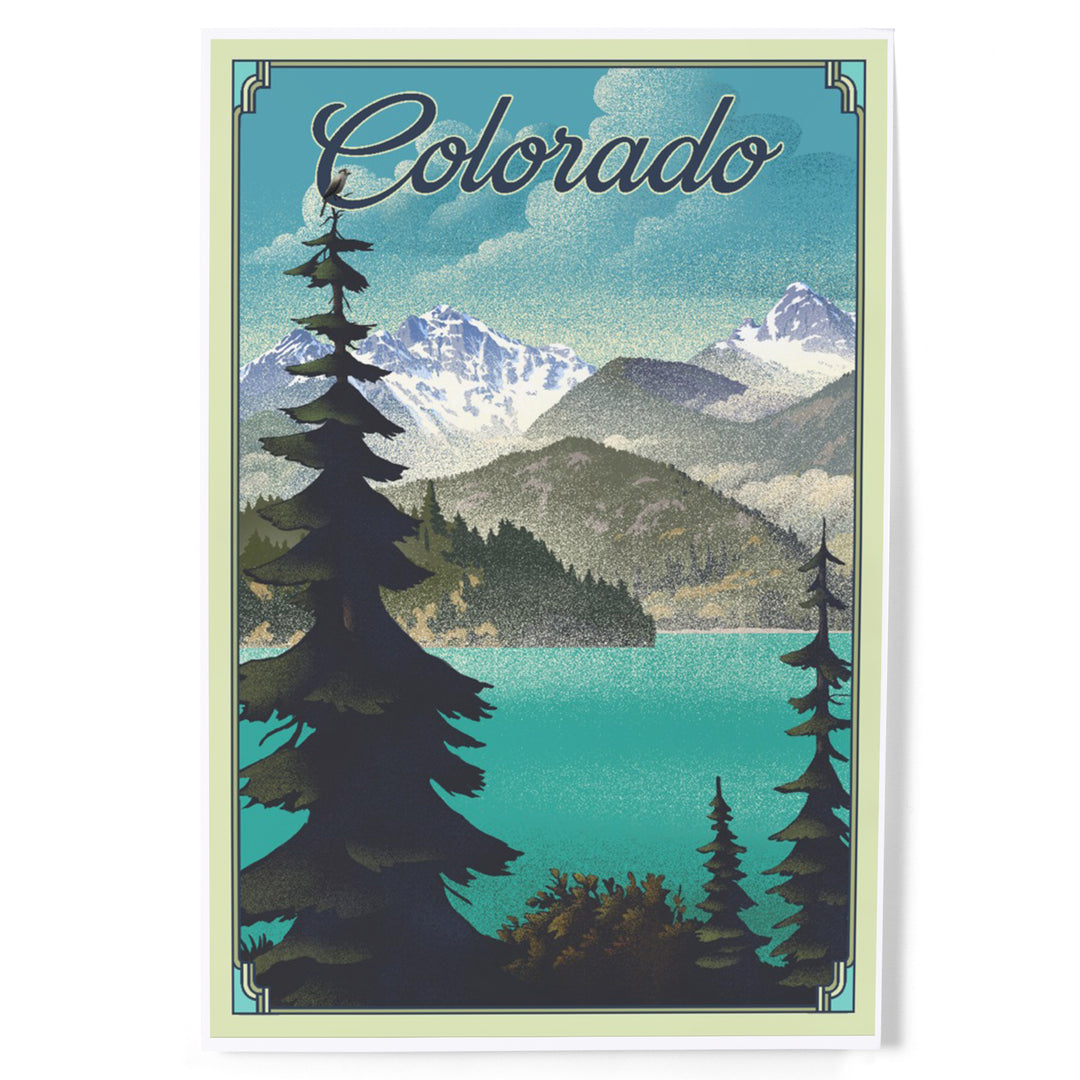 Colorado, Lake Lithograph, Art & Giclee Prints Art Lantern Press 12 x 18 Art Print 