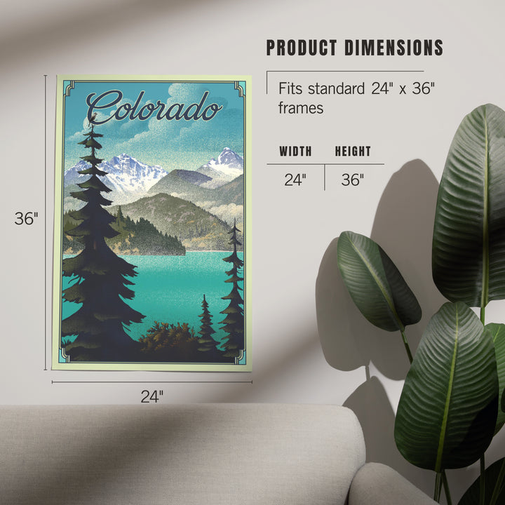 Colorado, Lake Lithograph, Art & Giclee Prints Art Lantern Press 