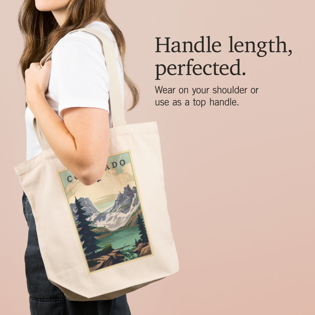 Colorado, Lake, Lithograph, Tote Bag Totes Lantern Press 
