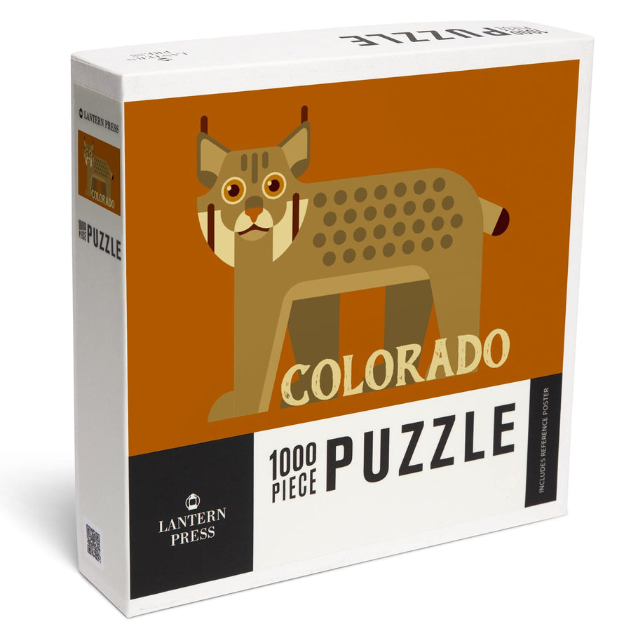 Colorado, Lynx Geometric, Jigsaw Puzzle Puzzle Lantern Press 