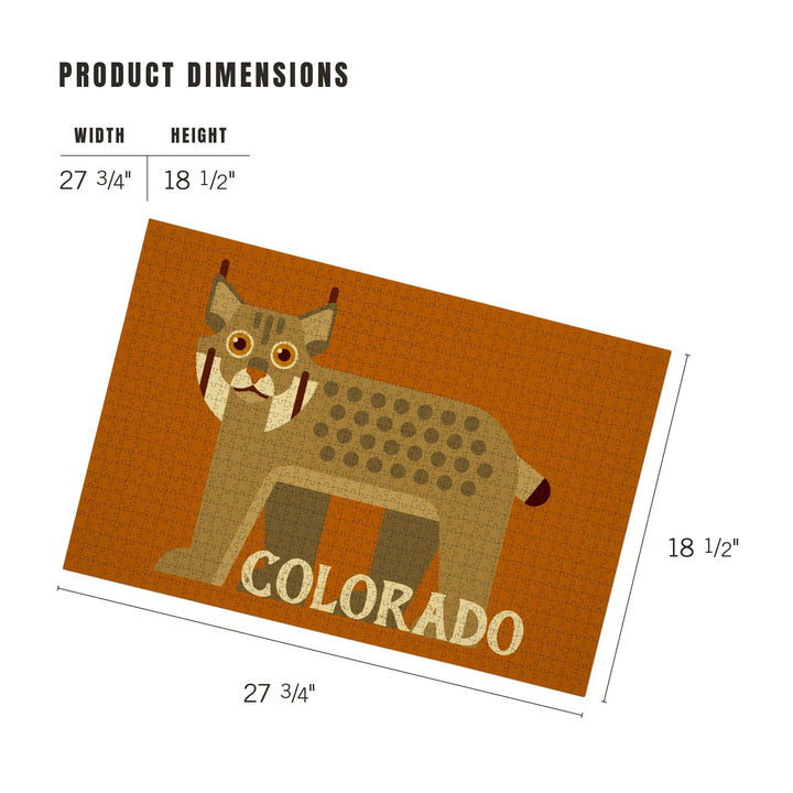Colorado, Lynx Geometric, Jigsaw Puzzle Puzzle Lantern Press 