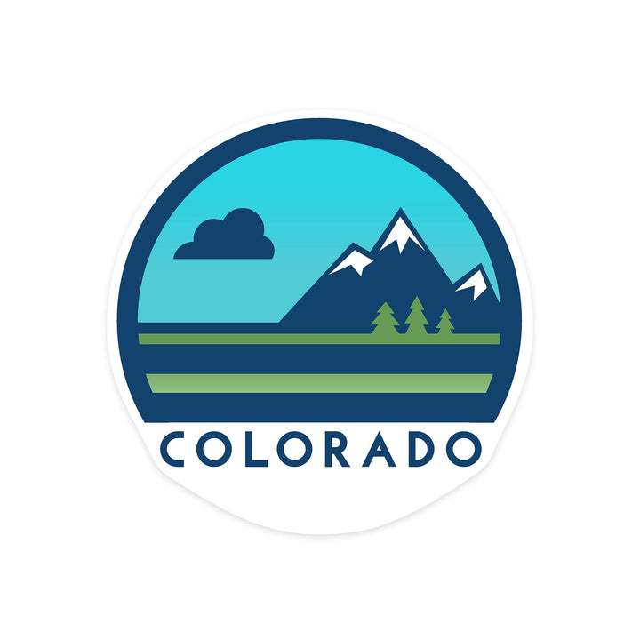 Colorado, Mountain, Contour, Vinyl Sticker Sticker Lantern Press 