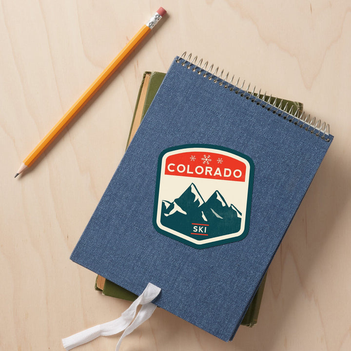 Colorado, Mountains, Contour, Vinyl Sticker Sticker Lantern Press 