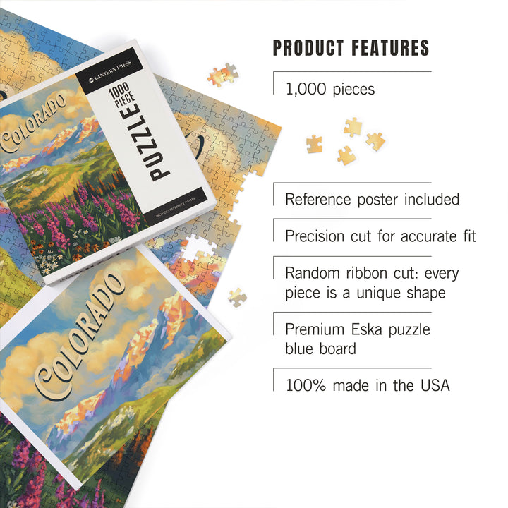 Colorado, Oil Painting, Jigsaw Puzzle Puzzle Lantern Press 