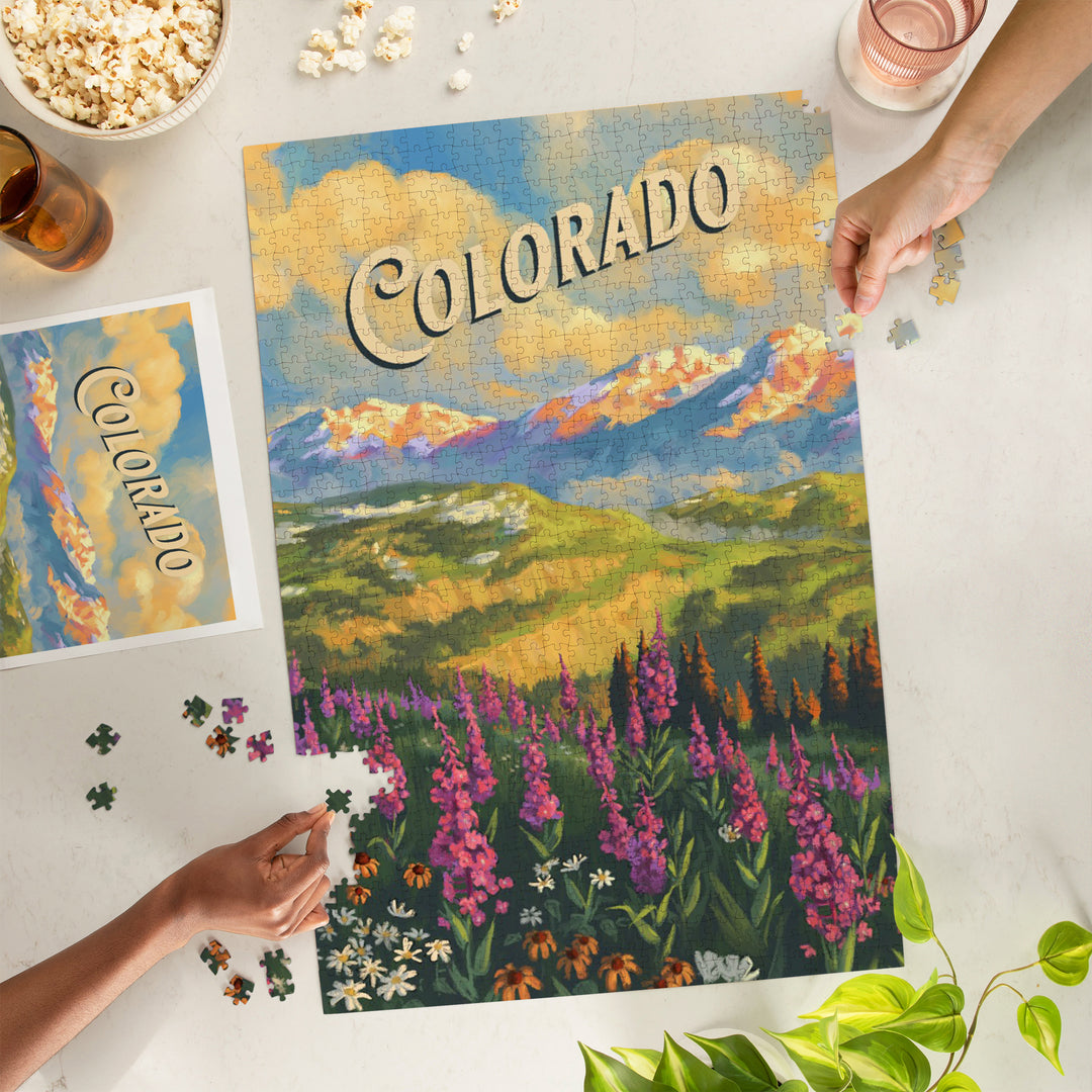 Colorado, Oil Painting, Jigsaw Puzzle Puzzle Lantern Press 