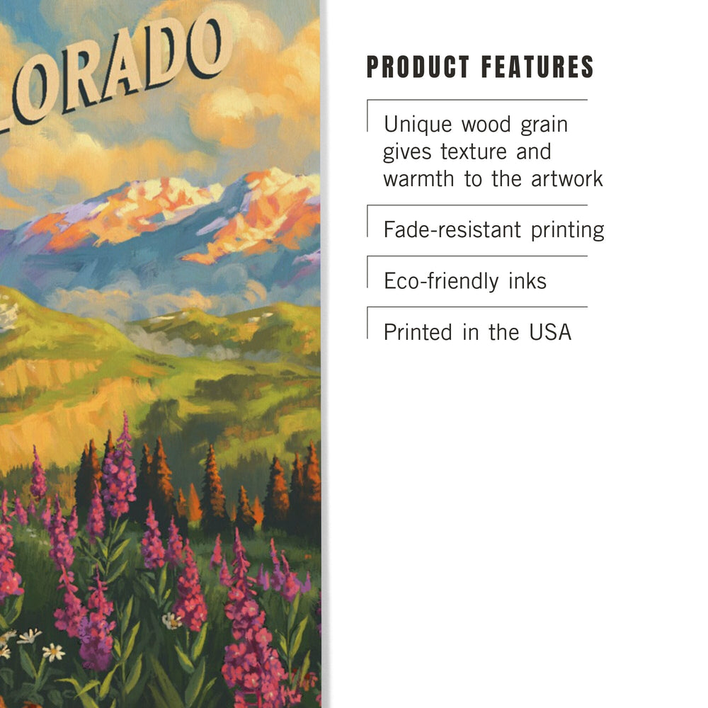 Colorado, Oil Painting, Lantern Press Artwork, Wood Signs and Postcards Wood Lantern Press 