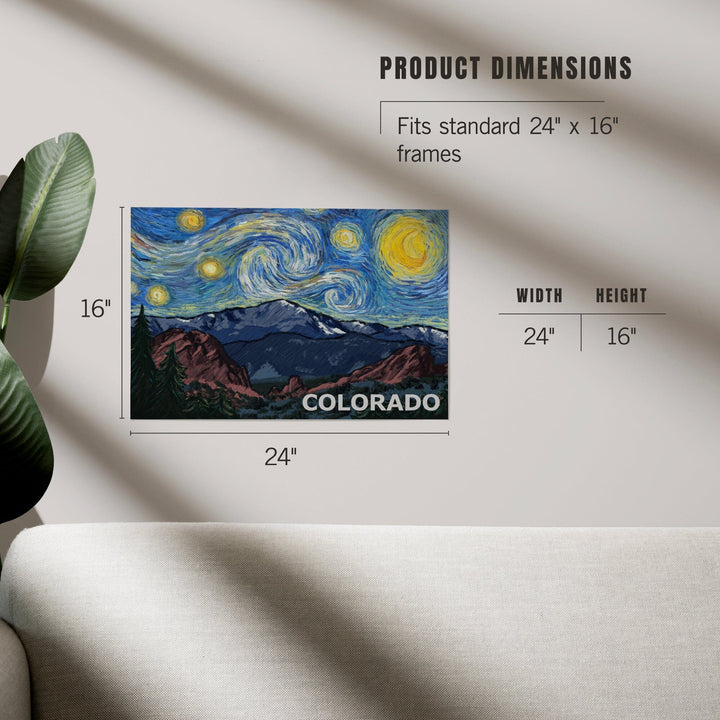 Colorado, Pikes Peak, Starry Night, Art & Giclee Prints Art Lantern Press 