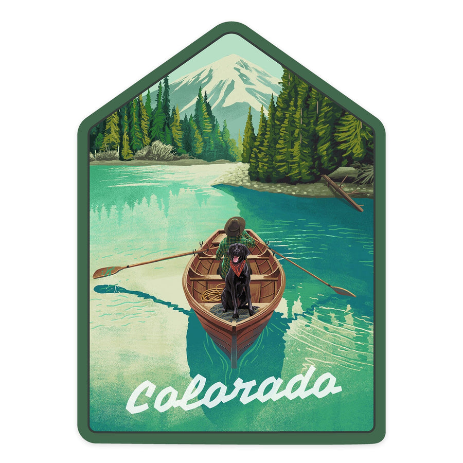 Colorado, Quiet Explorer, Boating, Mountain, Contour, Vinyl Sticker Sticker Lantern Press 