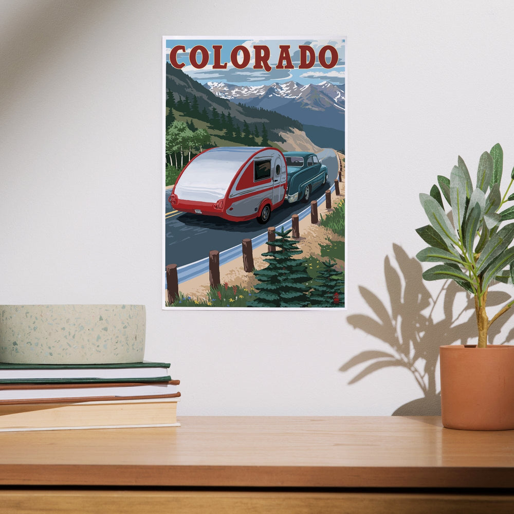 Colorado, Retro Camper, Art & Giclee Prints Art Lantern Press 