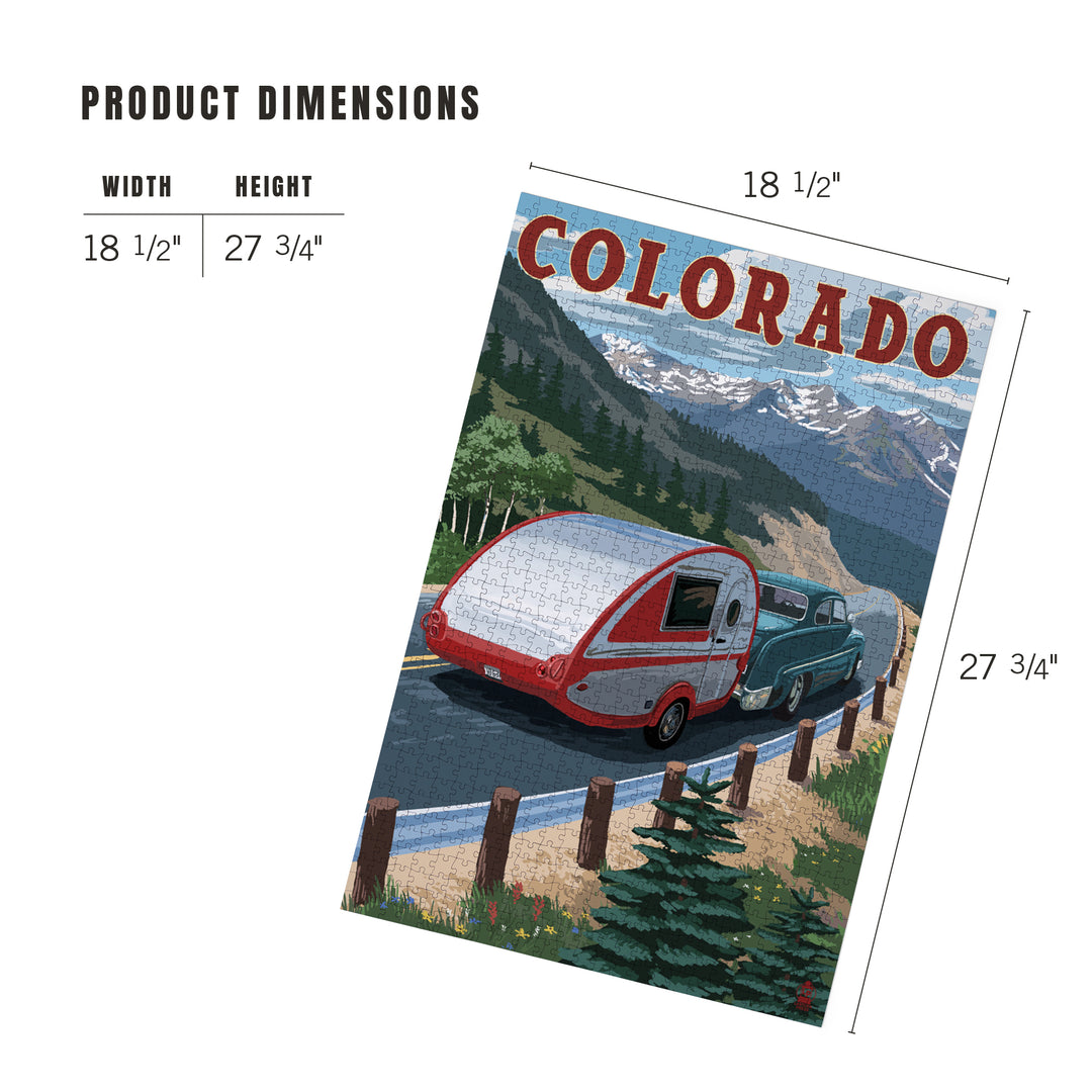 Colorado, Retro Camper, Jigsaw Puzzle Puzzle Lantern Press 