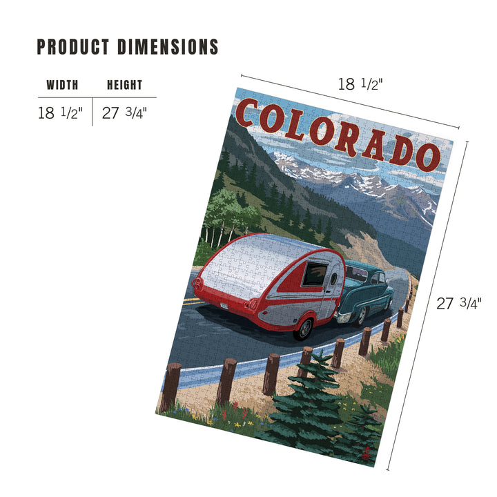 Colorado, Retro Camper, Jigsaw Puzzle Puzzle Lantern Press 