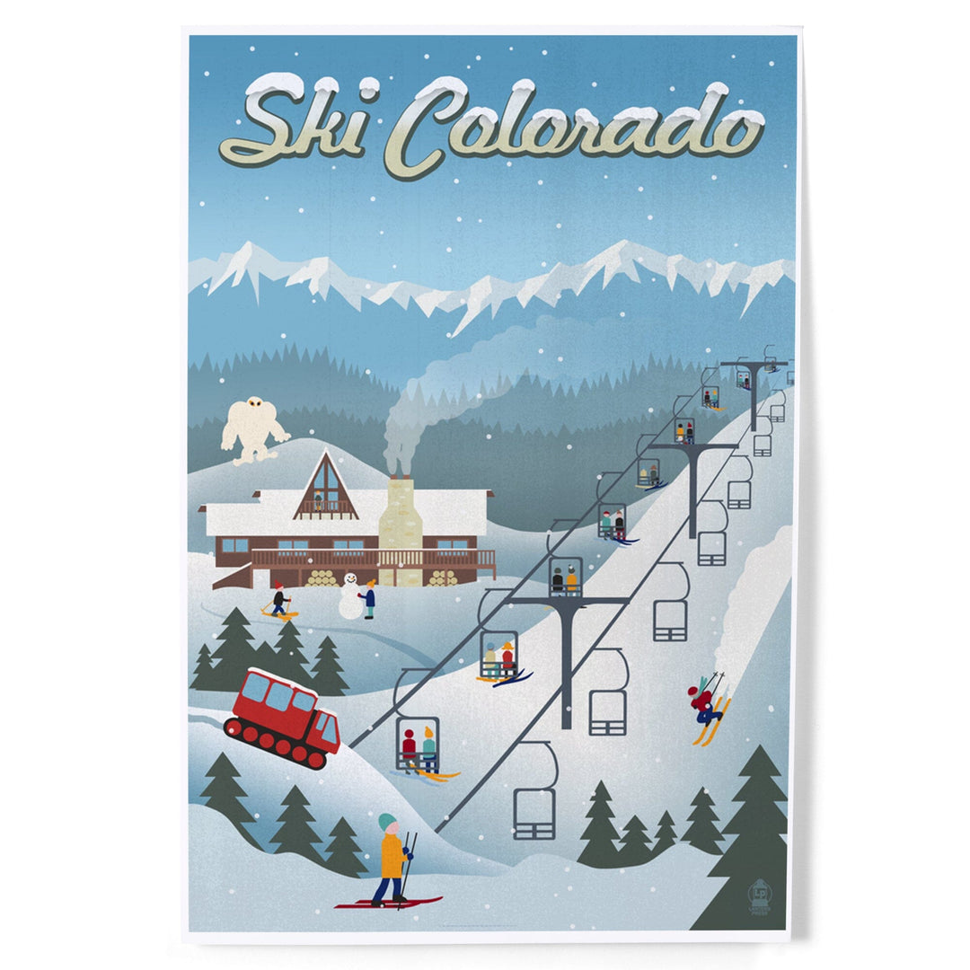 Colorado, Retro Ski Resort, Art & Giclee Prints Art Lantern Press 