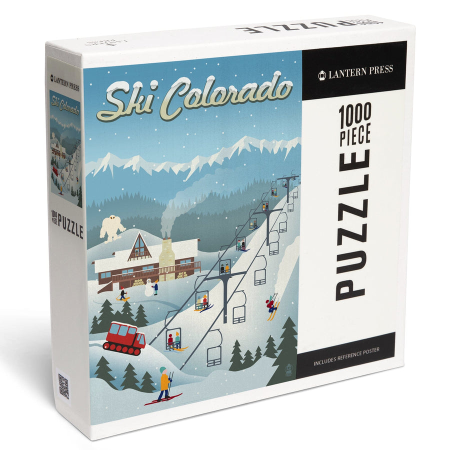 Colorado, Retro Ski Resort, Jigsaw Puzzle Puzzle Lantern Press 