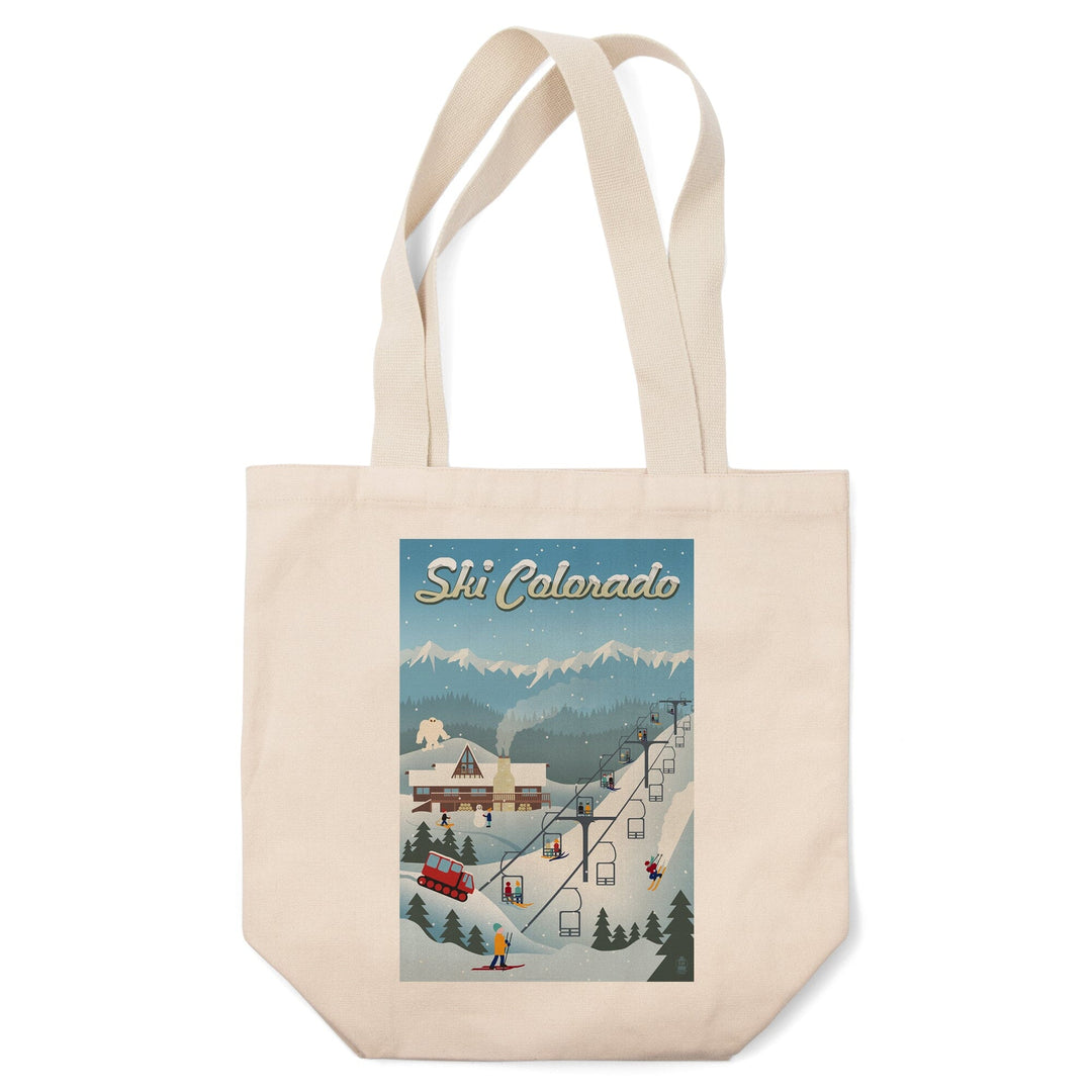 Colorado, Retro Ski Resort, Tote Bag Totes Lantern Press 