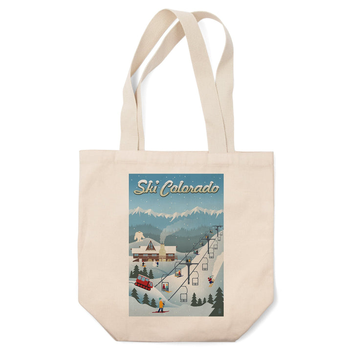 Colorado, Retro Ski Resort, Tote Bag Totes Lantern Press 