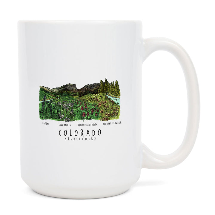 Colorado, Rockies Wildflowers, Lantern Press Artwork, Ceramic Mug Mugs Lantern Press 