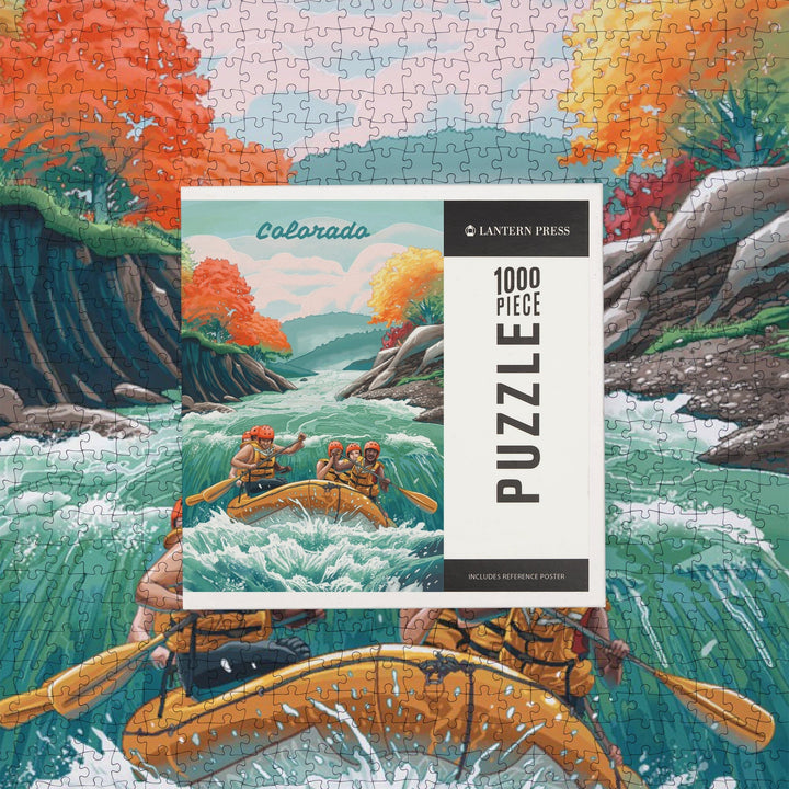 Colorado, Seek Adventure, River Rafting, Jigsaw Puzzle - Lantern Press