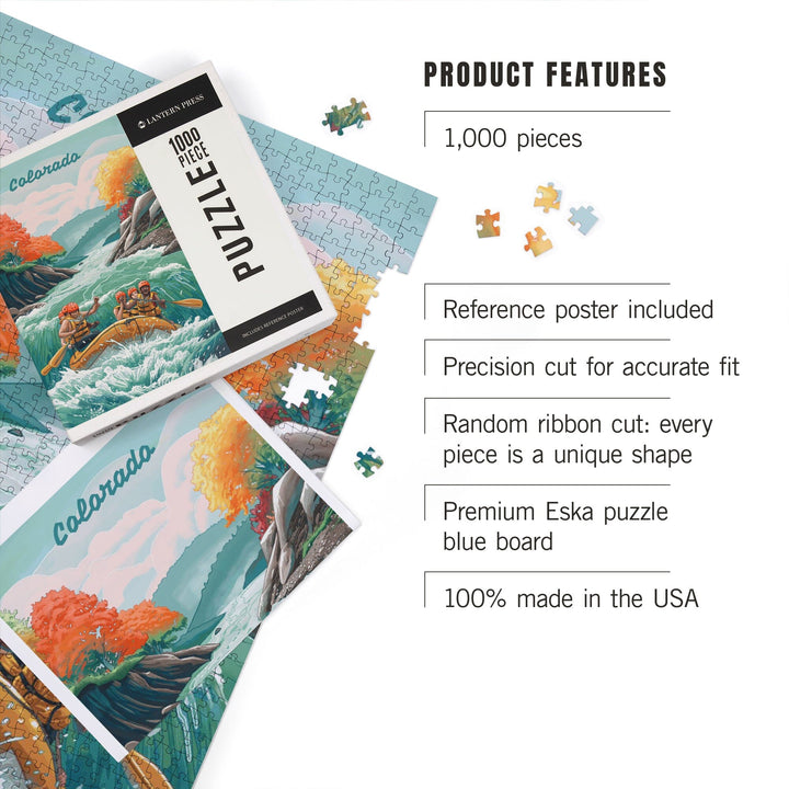Colorado, Seek Adventure, River Rafting, Jigsaw Puzzle - Lantern Press
