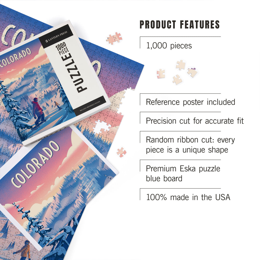 Colorado, Shred the Gnar, Snowboarding, Jigsaw Puzzle Puzzle Lantern Press 