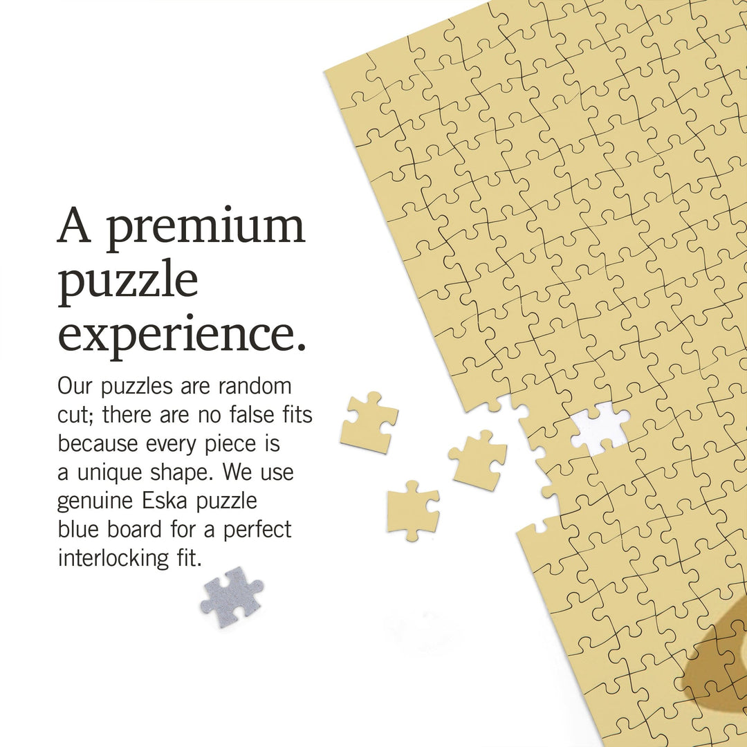 Colorado, Skiing Geometric, Jigsaw Puzzle Puzzle Lantern Press 