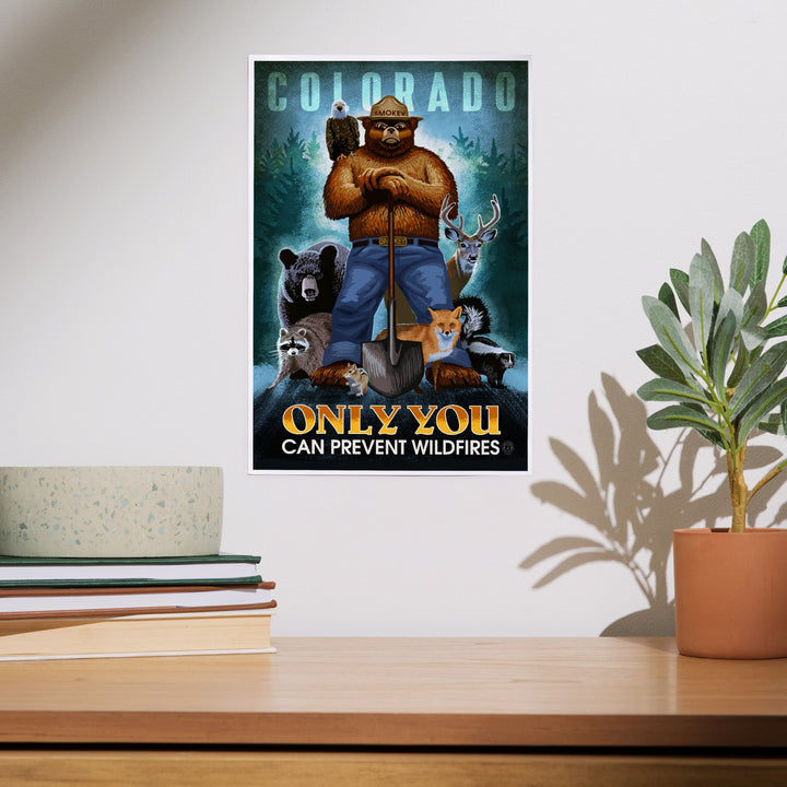 Colorado, Smokey Bear and Friends, Only You Can Prevent Wildfires, Officially Licensed, Art & Giclee Prints Art Lantern Press 