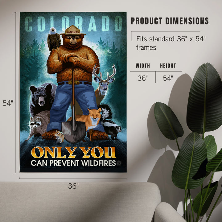 Colorado, Smokey Bear and Friends, Only You Can Prevent Wildfires, Officially Licensed, Art & Giclee Prints Art Lantern Press 