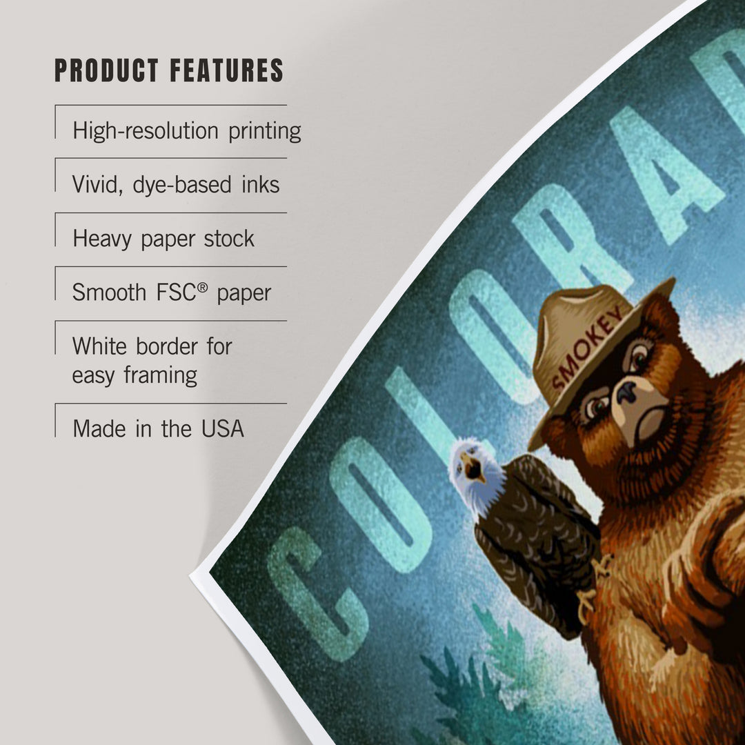 Colorado, Smokey Bear and Friends, Only You Can Prevent Wildfires, Officially Licensed, Art & Giclee Prints Art Lantern Press 
