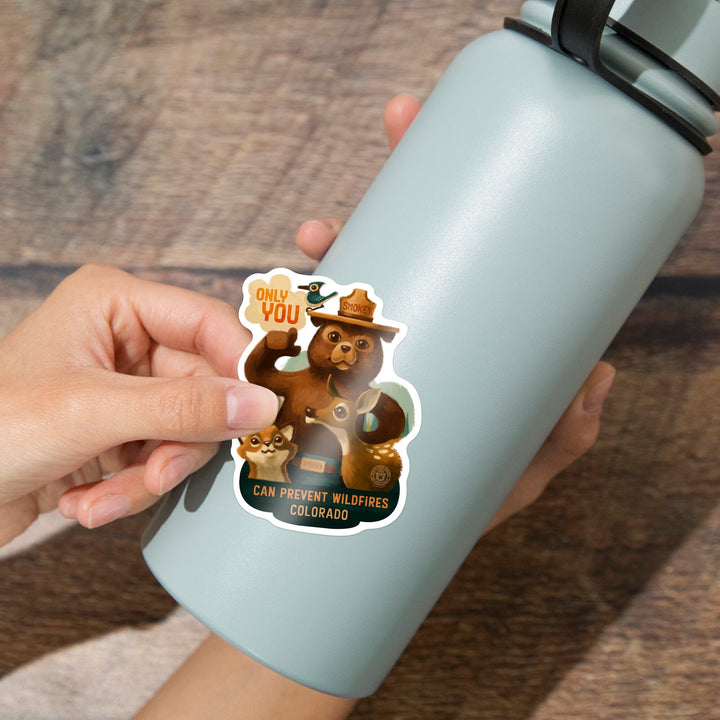 Colorado, Smokey Bear and Friends, Only You, Contour, Vinyl Sticker - Lantern Press