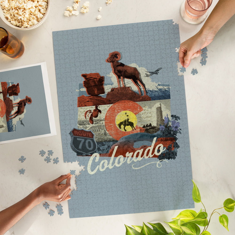 Colorado, State Photomontage, State Series, Jigsaw Puzzle Puzzle Lantern Press 