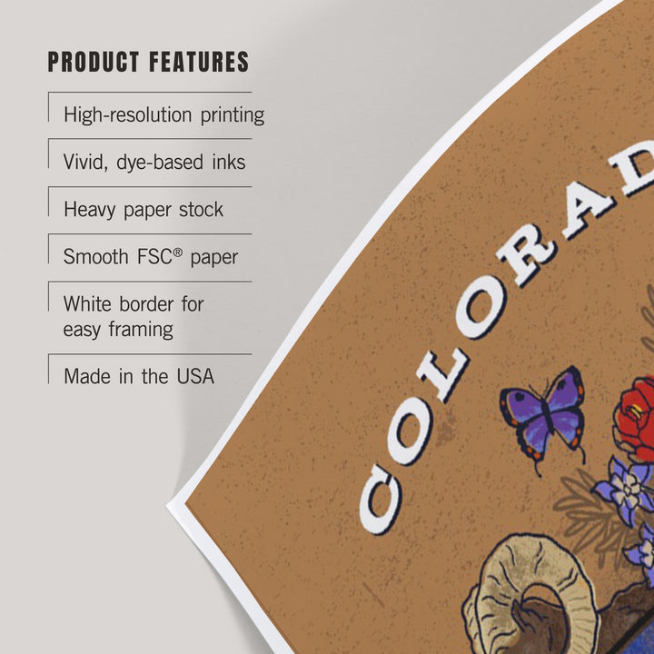 Colorado, State Treasure Trove, State Series, Art & Giclee Prints Art Lantern Press 