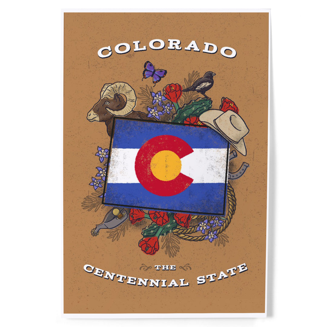 Colorado, State Treasure Trove, State Series, Art & Giclee Prints Art Lantern Press 8 x 12 Art Print 