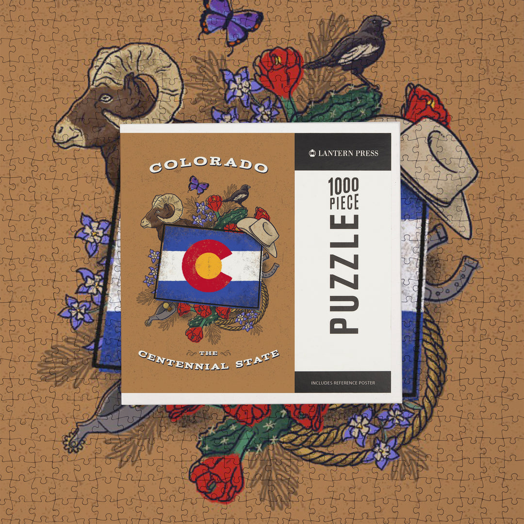 Colorado, State Treasure Trove, State Series, Jigsaw Puzzle Puzzle Lantern Press 