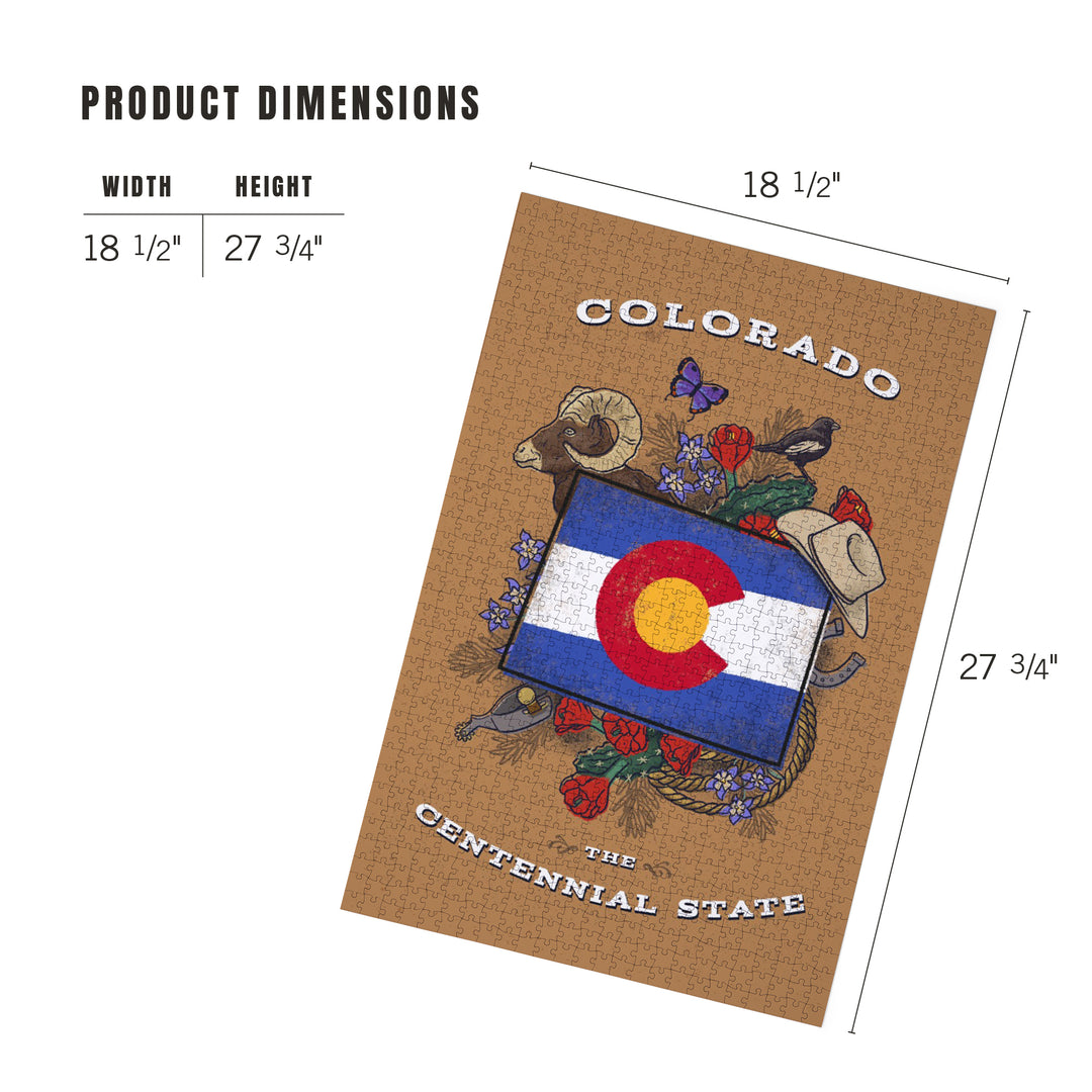 Colorado, State Treasure Trove, State Series, Jigsaw Puzzle Puzzle Lantern Press 