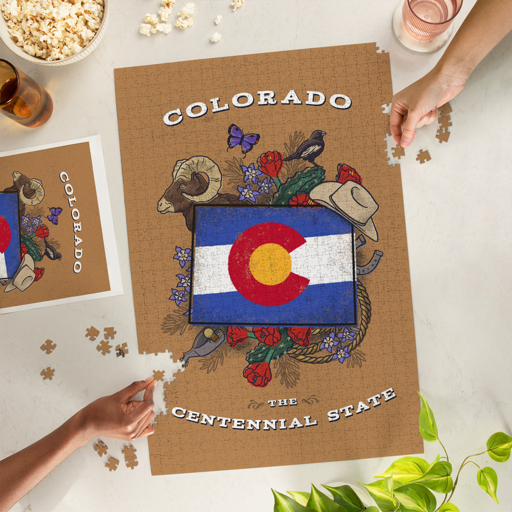 Colorado, State Treasure Trove, State Series, Jigsaw Puzzle Puzzle Lantern Press 