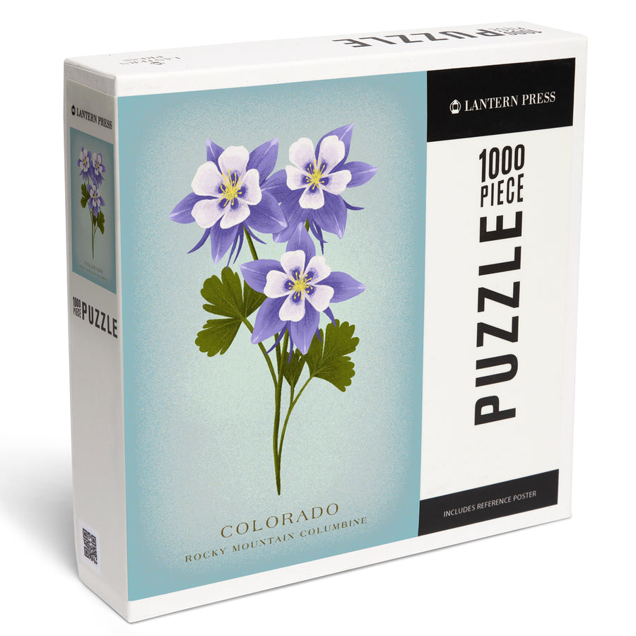 Colorado, Vintage Flora, State Series, Rocky Mountain Columbine, Jigsaw Puzzle Puzzle Lantern Press 