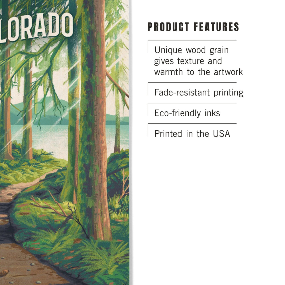 Colorado, Walk in the Woods, Day Hike, Wood Signs and Postcards Wood Lantern Press 