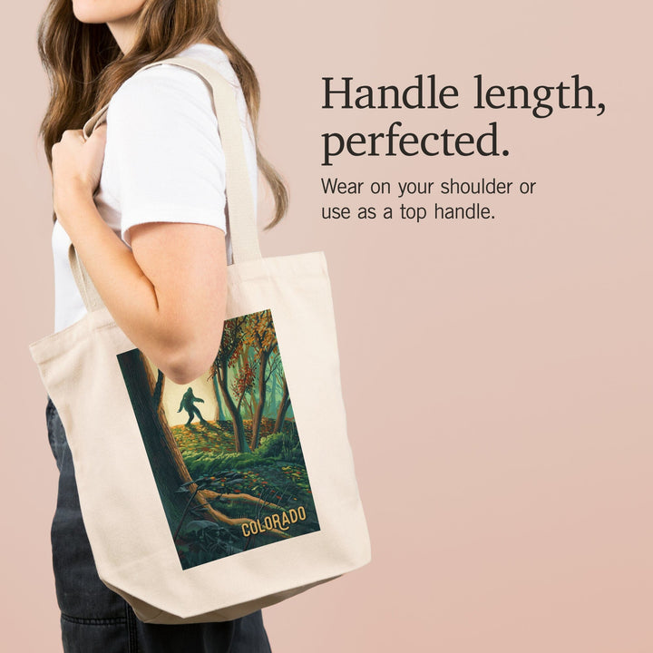 Colorado, Wanderer, Bigfoot in Forest, Tote Bag Totes Lantern Press 