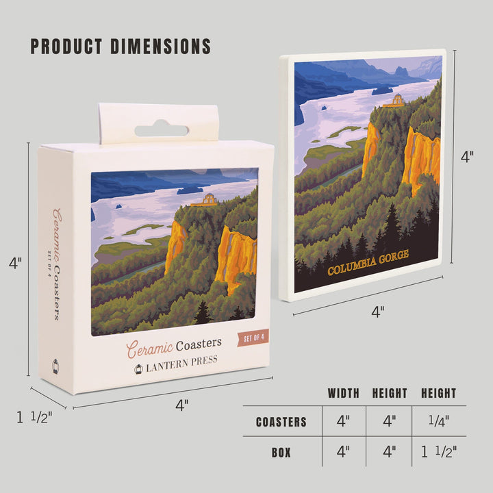 Columbia Gorge, Oregon and Washington, Coasters Coasters Lantern Press 