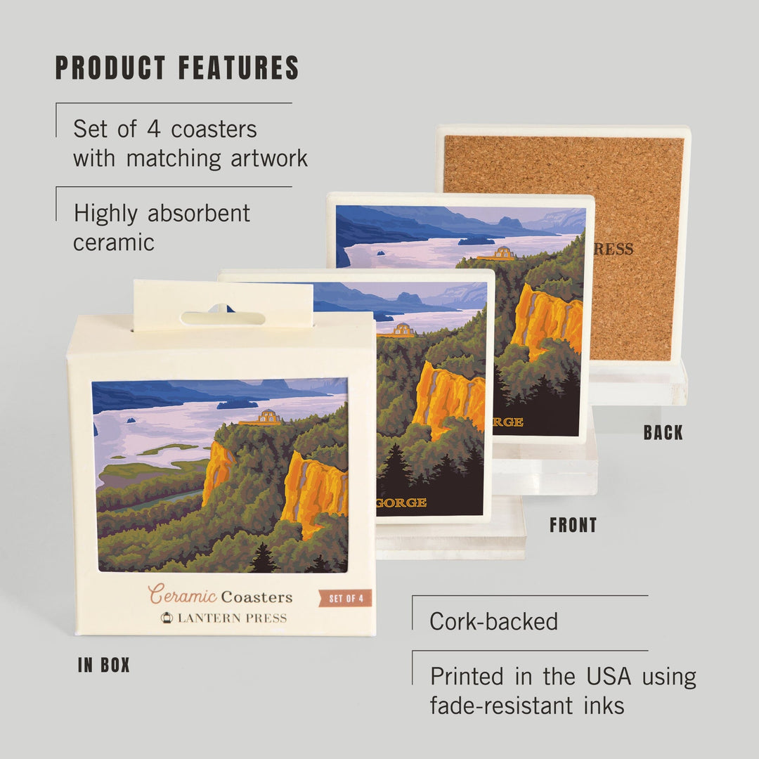 Columbia Gorge, Oregon and Washington, Coasters Coasters Lantern Press 