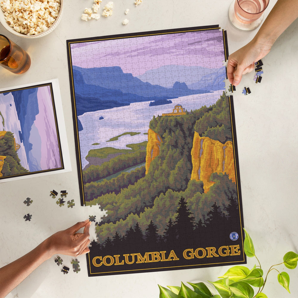 Columbia Gorge, Oregon and Washington, Jigsaw Puzzle Puzzle Lantern Press 