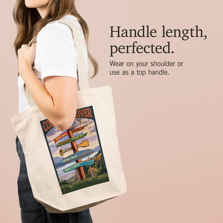 Columbia River Gorge, Oregon, Destinations Sign, Tote Bag Totes Lantern Press 